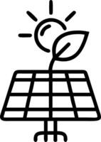 Solar Panel and Leaf Icon Set 2 vector
