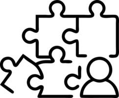 Soft abstract digital art with team members solving puzzle copy space below. Set A vector
