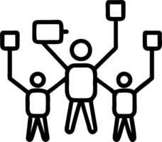 Silhouetted crowd with digital devices against abstract connectivity lines Set A vector