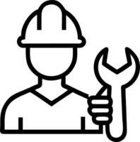 Silhouette of worker with wrench facing abstract factory Set A vector