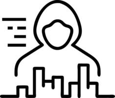 Silhouette of hacker fading over cityscape with copy space Set A vector