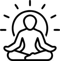 Silhouette of person meditating with bokeh forest background Set A vector