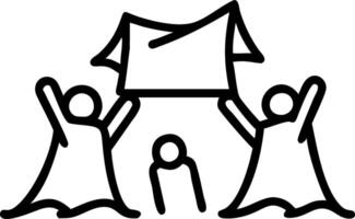 Siblings building a fort with blankets and pillows environment of playful joy copy space on left. Set A vector