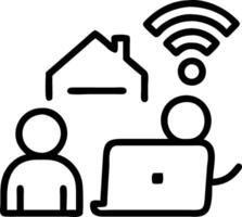 Remote workers using eco friendly tools in a home office with copy space Set A2 vector