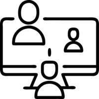 Remote team collaborating via call glossy background copy space below. Set A vector