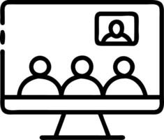 Remote team conference with bokeh background copy space below. Set A vector