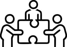 Reality macro of diverse team members assembling puzzle pieces on a wooden table showcasing collaboration and unity copy space on top. Set A vector