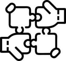 Reality macro of team members hands fitting puzzle pieces with soft natural lighting emphasizing cooperation and teamwork copy space on right. Set A vector