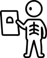 Radiologist interpreting AI analyzed scans vector