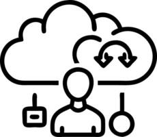 Project manager using cloud based project management software with team updates on screen Set A vector