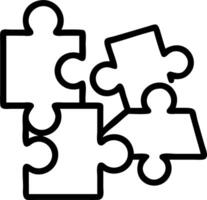 Puzzle pieces interconnected with team icons isolated on white background Set A vector