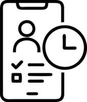 Professional using time tracking app on smartphone vector