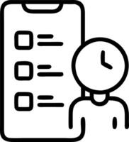 Professional using a time tracking app on a smartphone vector