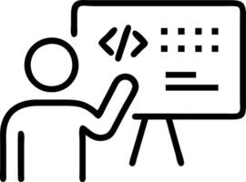 Programmer writing code on transparent screen with copy space Set A vector