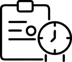 Professional organizing workspace with planner and clock vector