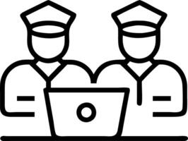 Police officers using cyber tools for city surveillance with copy space Set A vector