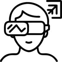 Portrait close up of logistics analyst using augmented reality tools Set A vector