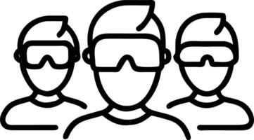 Portrait of diverse team members using smart glasses for virtual collaboration copy space on left Set A vector