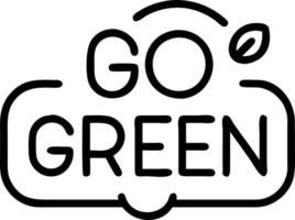 Plain yellow background with green Go Green message in a sleek font vector