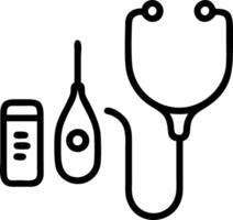 Plain white background with stethoscope and digital thermometer Set A vector