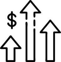 Plain white background with upward pointing financial goal list Set A vector