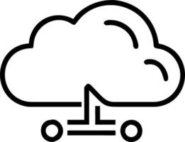 Plain white background with a single glowing cloud icon symbolizing cloud storage Set A vector