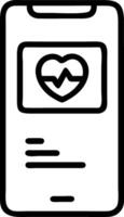 Plain gray background with mobile phone displaying health app Set A vector