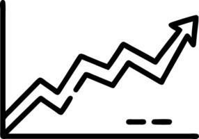 Plain black background with white rising line chart Set A vector