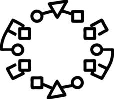 Plain beige background with digital icons arranged in a circular flow to represent transformation Set A vector