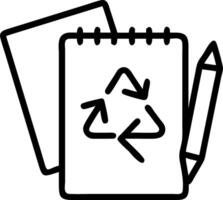Plain background with scattered biodegradable pens and notebooks and space for copy Set A vector