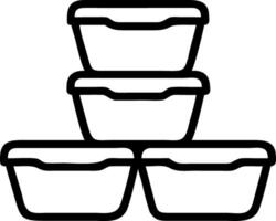 Plain background with neatly stacked sustainable food containers leaving ample space for text Set A vector