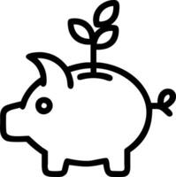 Plain background with piggy bank and growing plant Set A vector