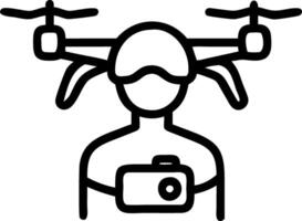 Photographer using drone with VR headset and copy space Set A vector
