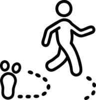 Person walking on beach leaving footprints with copy space Set A vector
