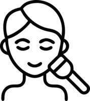 Person using facial roller with glossy background copy space on left Set A vector