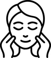 Person using face mask on glossy background copy space below Set A vector