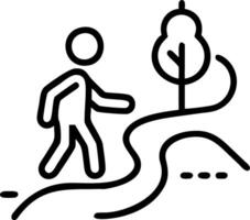 Person walking on a path surrounded by nature with soft focus Set A vector