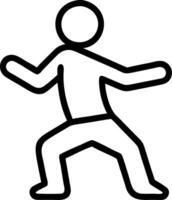 Person practicing Tai Chi in park with copy space Set A vector