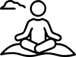 Person practicing breathing exercises on hilltop with copy space Set 2 vector