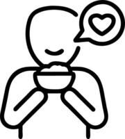 Person practicing mindful eating with a healthy meal copy space on left Set A vector
