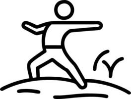 Person practicing tai chi in a meadow with soft focus Set A vector