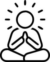 Person practicing mindfulness meditation on glossy background copy space on left Set A vector