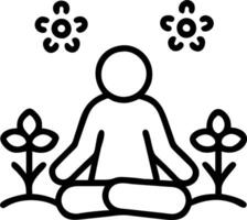 Person meditating in field of wildflowers with copy space Set A vector