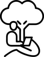 Person journaling under a tree with copy space Set A vector