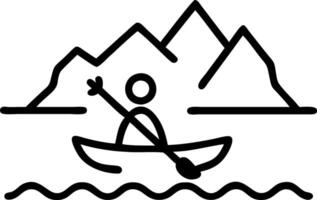Person kayaking on calm lake with copy space Set A vector