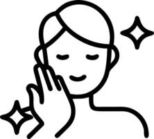 Person doing self care routine with skincare products on glossy background copy space on left Set A vector