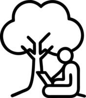 Person journaling under a tree with copy space Set 2 vector
