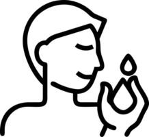 Person applying moisturizer on glossy background copy space below Set A vector