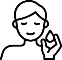 Person applying moisturizer on plain background copy space below Set A vector