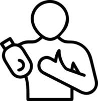 Person applying body lotion on glossy background copy space below Set A vector